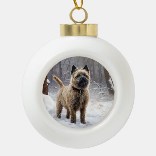 Cairn Terrier Let It Snow Christmas  Ceramic Ball Christmas Ornament