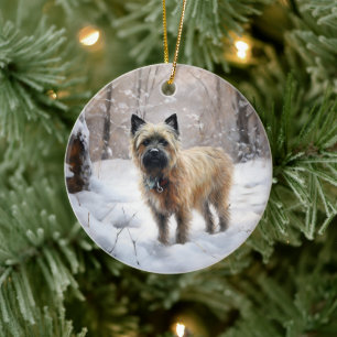 Cairn Terrier Let It Snow Christmas Ceramic Ornament