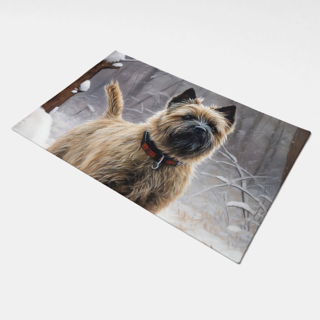 Cairn Terrier Let It Snow Christmas  Doormat (Angled)