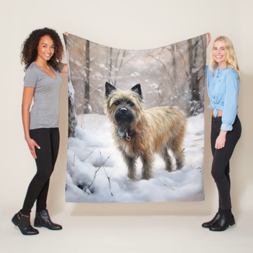 Cairn Terrier Let It Snow Christmas Fleece Blanket