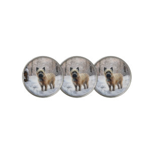 Cairn Terrier Let It Snow Christmas Golf Ball Marker