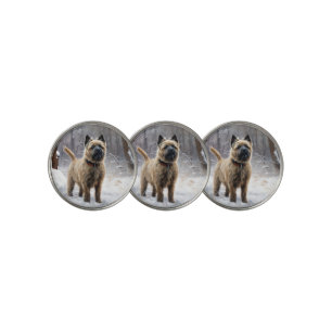 Cairn Terrier Let It Snow Christmas Golf Ball Marker