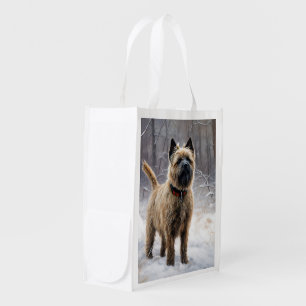 Cairn Terrier Let It Snow Christmas Grocery Bag