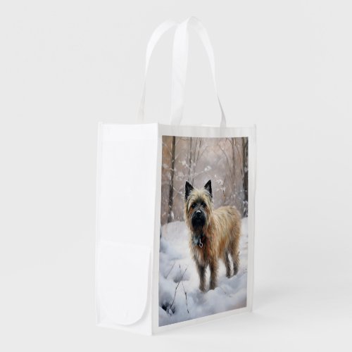 Cairn Terrier Let It Snow Christmas Grocery Bag