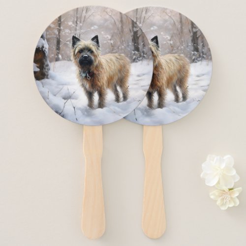 Cairn Terrier Let It Snow Christmas Hand Fan