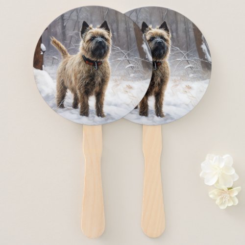 Cairn Terrier Let It Snow Christmas  Hand Fan