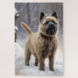 Cairn Terrier Let It Snow Christmas Jigsaw Puzzle