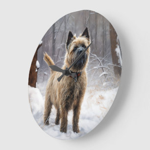 Cairn Terrier Let It Snow Christmas Large Clock