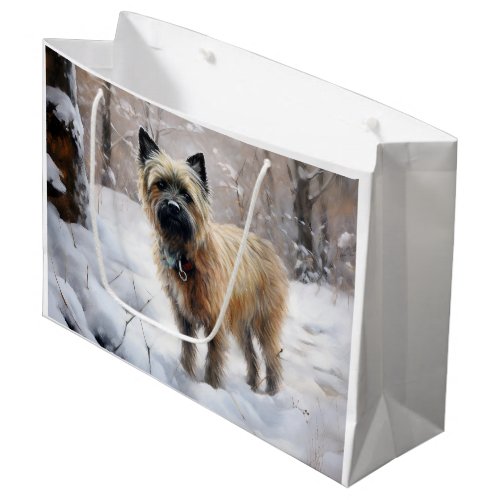 Cairn Terrier Let It Snow Christmas Large Gift Bag