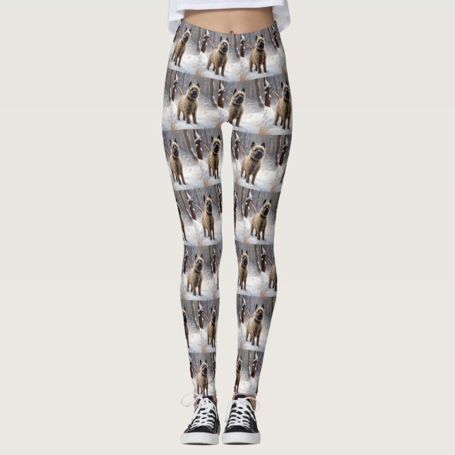 Cairn Terrier Let It Snow Christmas  Leggings (Front)
