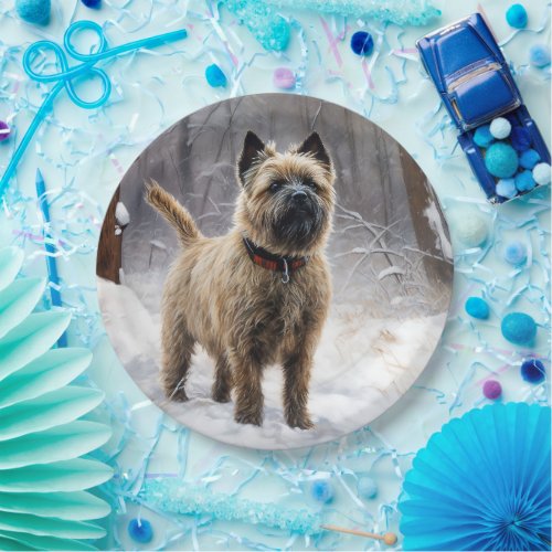 Cairn Terrier Let It Snow Christmas  Paper Plates