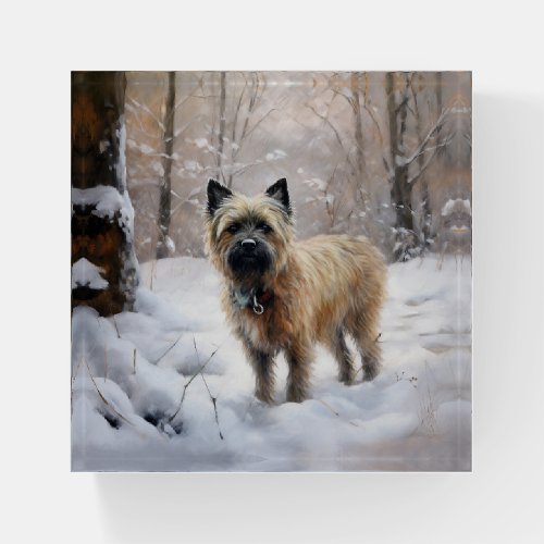 Cairn Terrier Let It Snow Christmas Paperweight