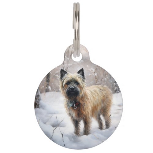 Cairn Terrier Let It Snow Christmas Pet ID Tag