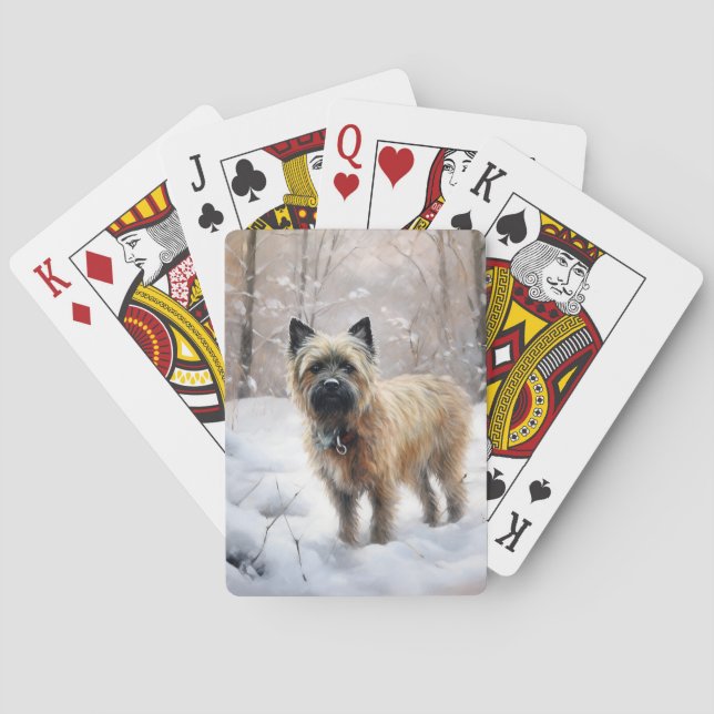 Cairn Terrier Let It Snow Christmas Poker Cards (Back)