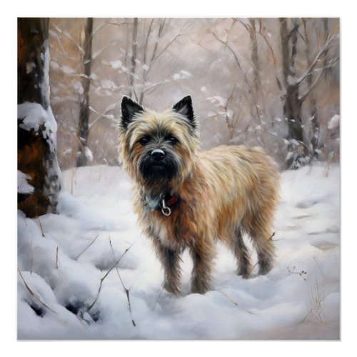 Cairn Terrier Let It Snow Christmas Poster