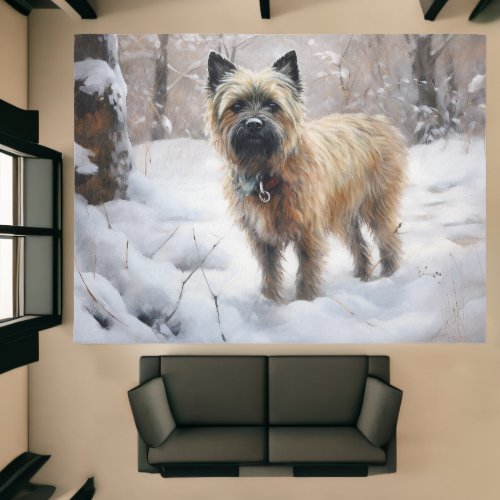 Cairn Terrier Let It Snow Christmas Rug
