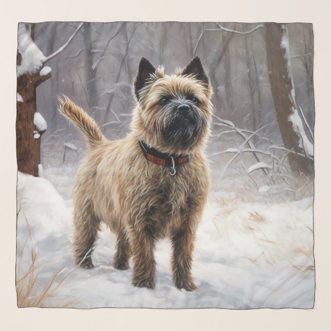 Cairn Terrier Let It Snow Christmas  Scarf (Front)