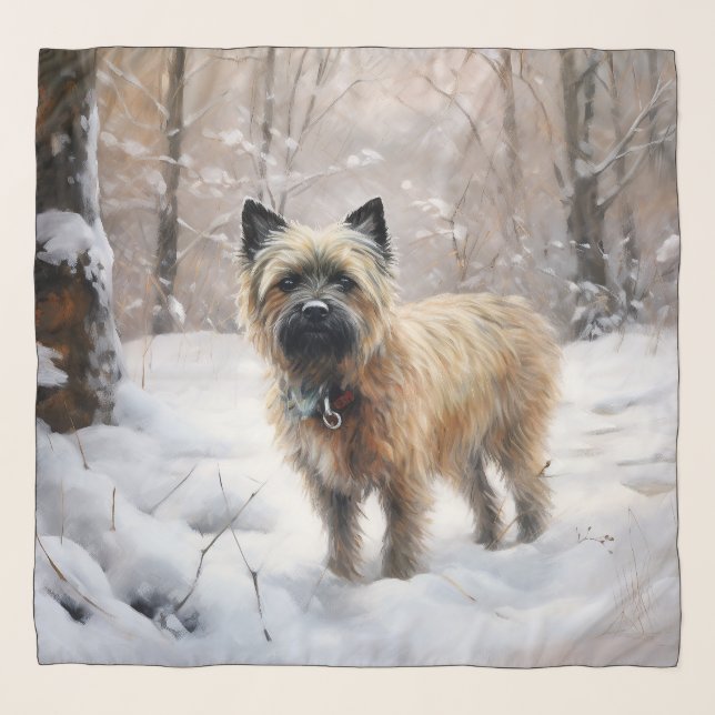 Cairn Terrier Let It Snow Christmas Scarf (Front)