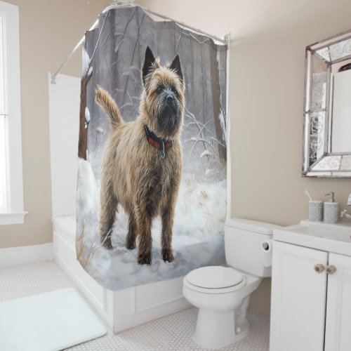 Cairn Terrier Let It Snow Christmas  Shower Curtain