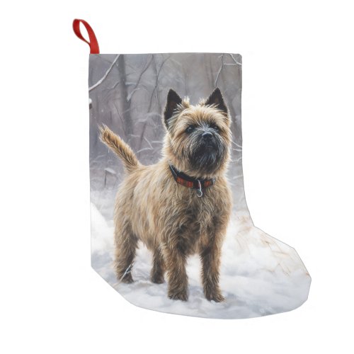 Cairn Terrier Let It Snow Christmas  Small Christmas Stocking