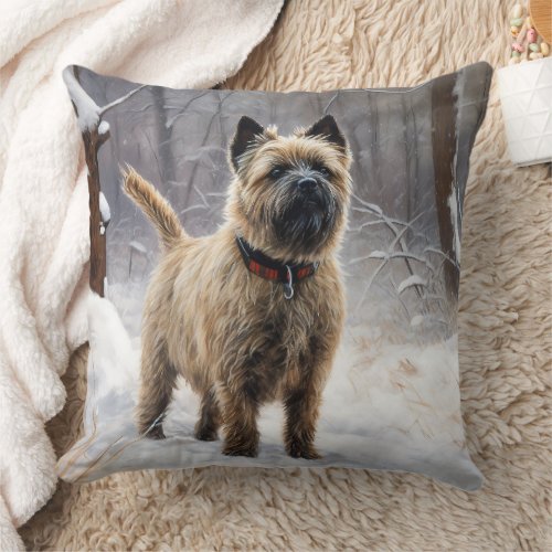 Cairn Terrier Let It Snow Christmas  Throw Pillow