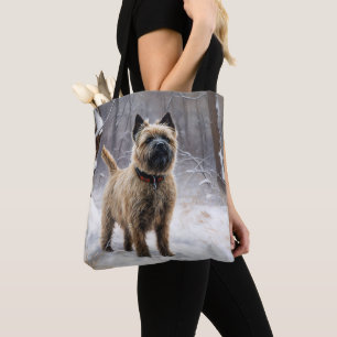 Cairn Terrier Let It Snow Christmas Tote Bag