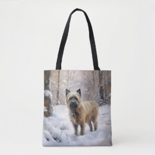 Cairn Terrier Let It Snow Christmas Tote Bag