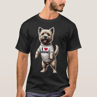 Cairn Terrier Mom I Love Mom Cairn Terrier Lover T-Shirt