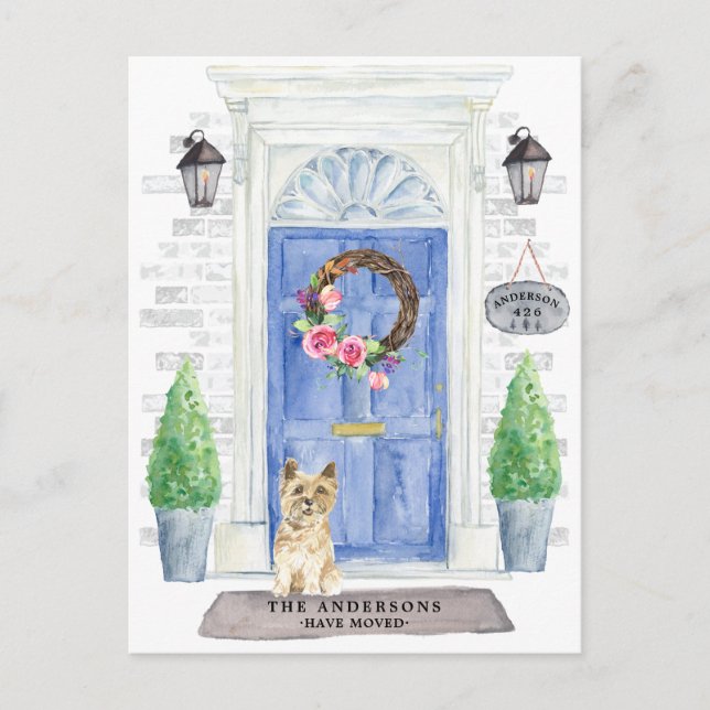 Cairn Terrier Moving Announcement Postcard (Front)