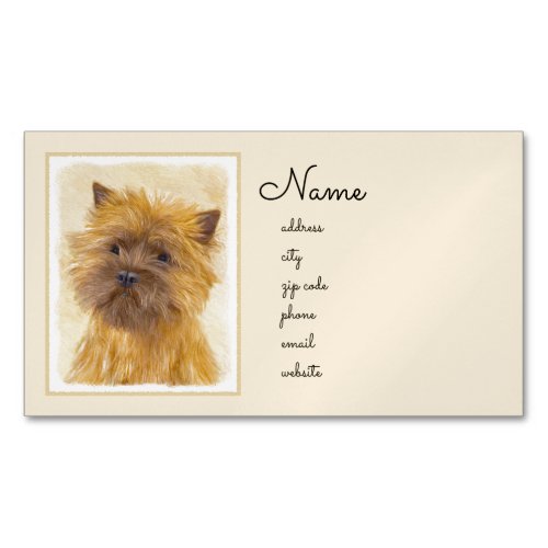 Cairn Terrier Painting _ Cute Original Dog Art Business Card Magnet