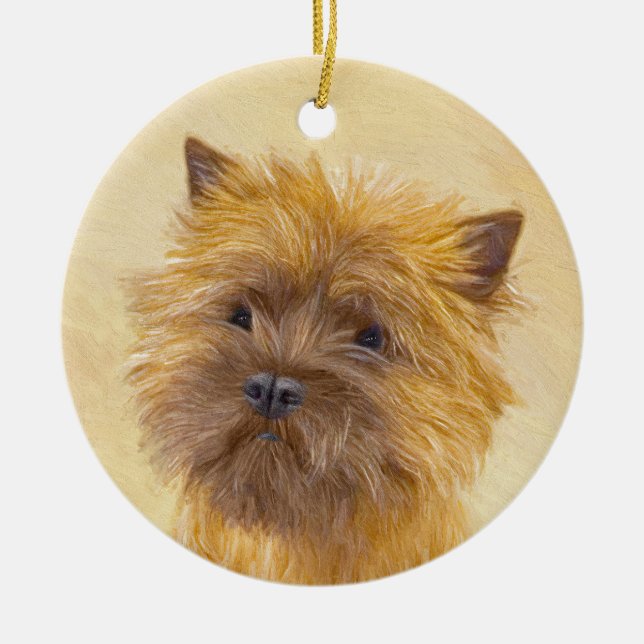 Cairn Terrier Painting - Cute Original Dog Art Ceramic Ornament (Front)