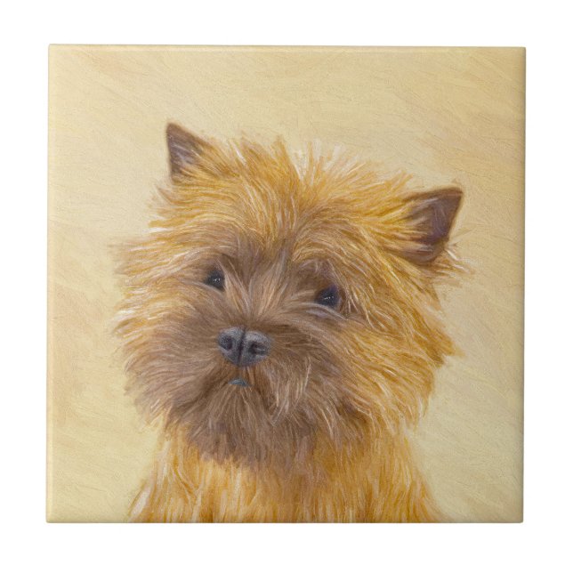 Cairn Terrier Painting - Cute Original Dog Art Ceramic Tile (Front)