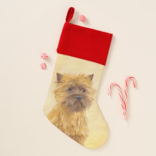 Cairn Terrier Painting _ Cute Original Dog Art Christmas Stocking