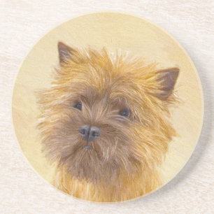 Cairn Terrier Painting - Cute Original Dog Art Coaster