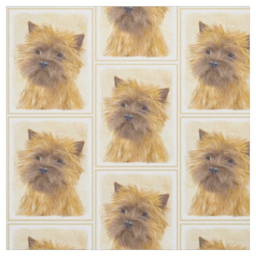 Cairn Terrier Painting - Cute Original Dog Art Fabric