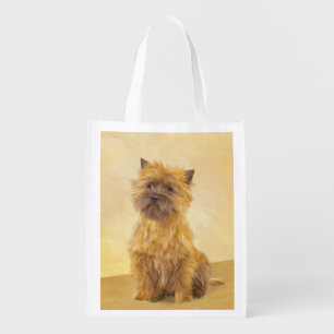 Cairn Terrier Painting - Cute Original Dog Art Grocery Bag