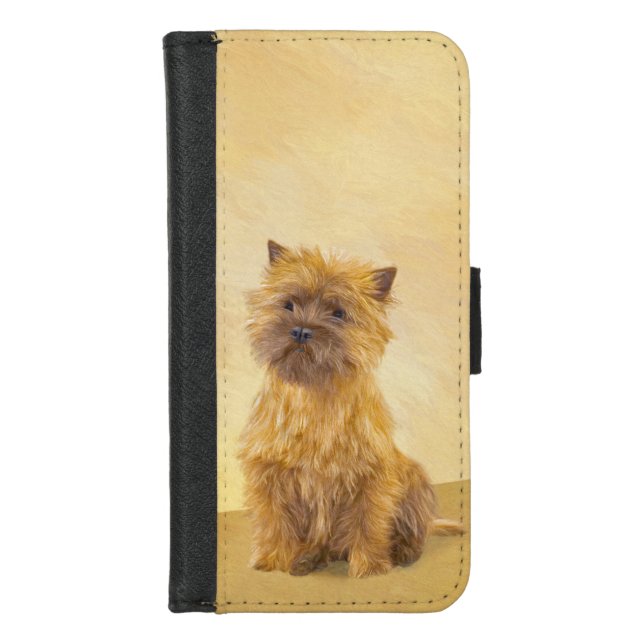 Cairn Terrier Painting - Cute Original Dog Art iPhone Wallet Case (Front)