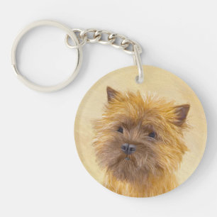 Cairn Terrier Painting - Cute Original Dog Art Keychain