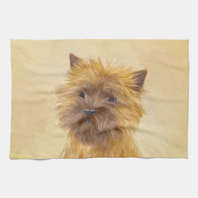 Cairn Terrier Painting - Cute Original Dog Art Kitchen Towel (Horizontal)