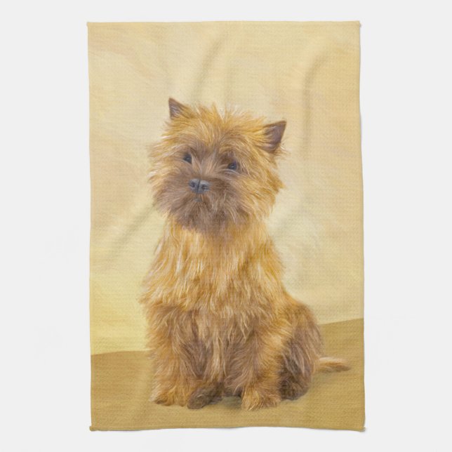 Cairn Terrier Painting - Cute Original Dog Art Kitchen Towel (Vertical)