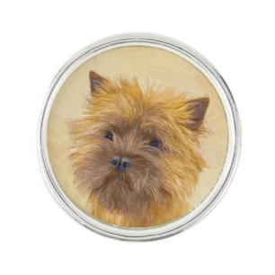 Cairn Terrier Painting - Cute Original Dog Art Lapel Pin