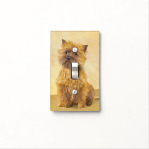 Cairn Terrier Painting - Cute Original Dog Art Light Switch Cover