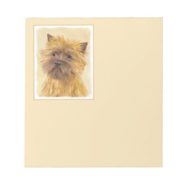 Cairn Terrier Painting - Cute Original Dog Art Notepad (Front)