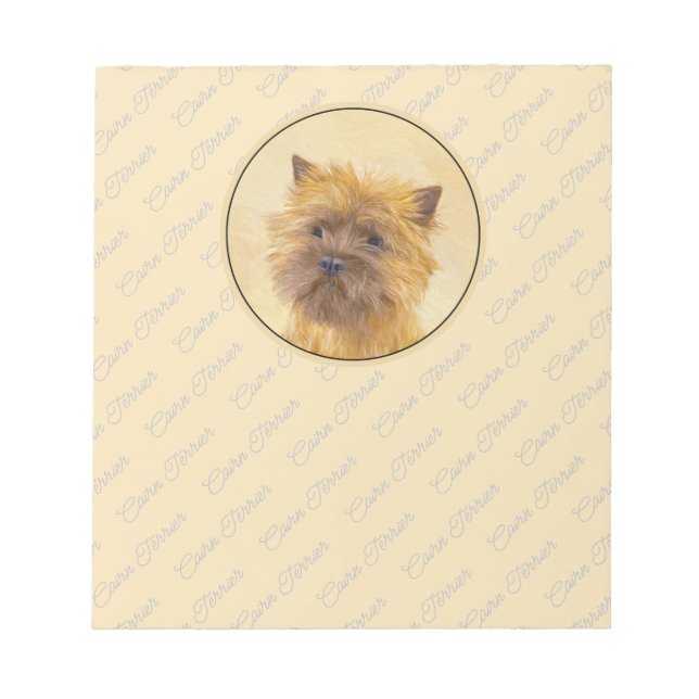Cairn Terrier Painting - Cute Original Dog Art Notepad (Front)