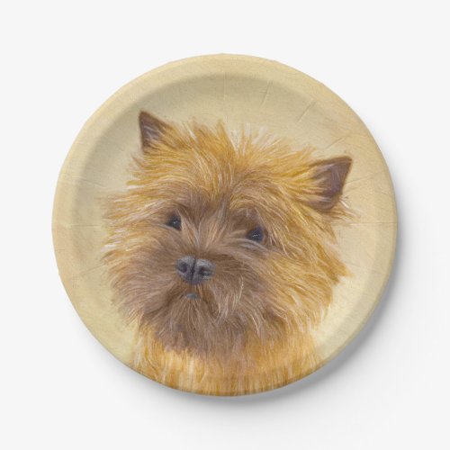 Cairn Terrier Painting _ Cute Original Dog Art Paper Plates