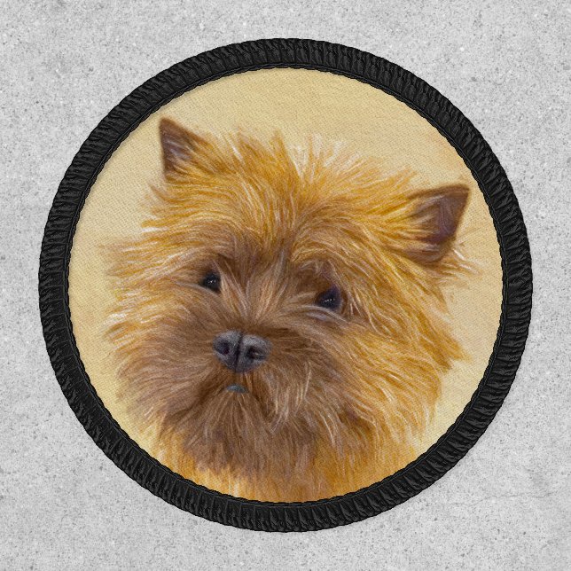 Cairn Terrier Painting - Cute Original Dog Art Patch (Front)