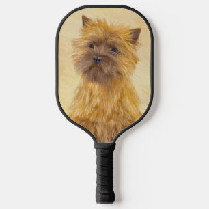 Cairn Terrier Painting - Cute Original Dog Art Pickleball Paddle