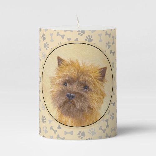 Cairn Terrier Painting _ Cute Original Dog Art Pillar Candle