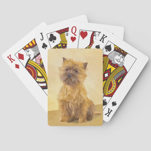 Cairn Terrier Painting - Cute Original Dog Art Poker Cards (Back)