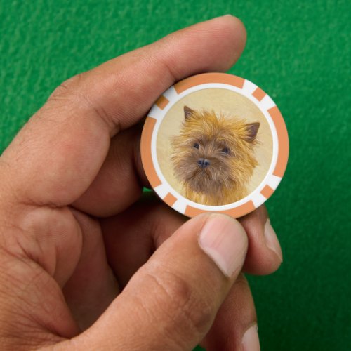 Cairn Terrier Painting _ Cute Original Dog Art Poker Chips